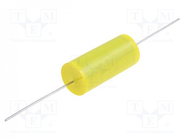 10mkF, 250VDC, ±5%, plēves, polipropilēna kondensators, Ø19x48mm, aksialie izvadi