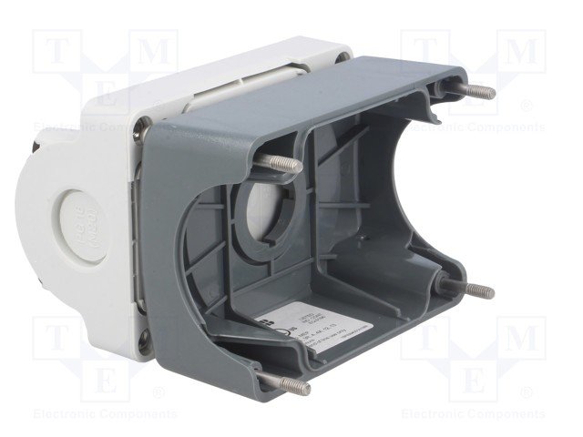 Plastmasas korpuss, pultīm, 75x101x61mm, IP66, ABS, pelēkā krasa, montāžu atveres diametrs 22mm, M20, PG13.5