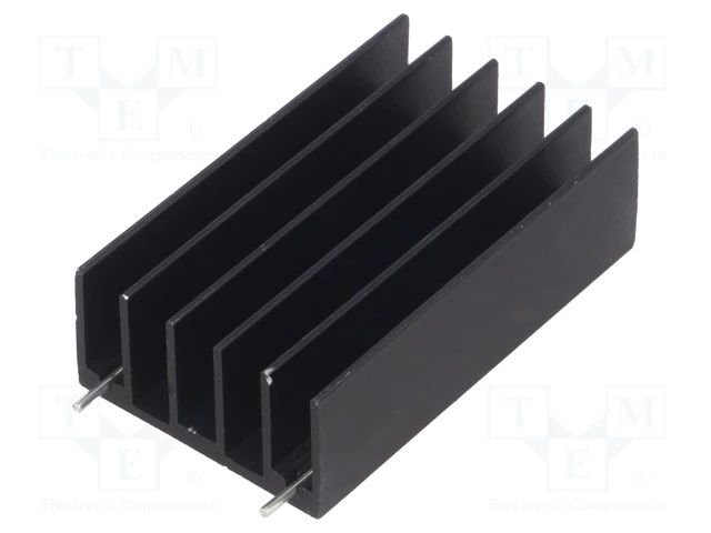 Radiators 30x50x15mm, 6.6K/W, TO220, TO247, aluminijs, melna krasa