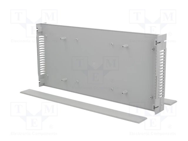 Plastmasas korpuss, 19" standard, 1U, 431x203x43mm, ABS, peleka krasa, ar ventilāciju