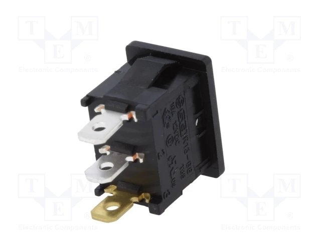 Taustiņslēdzis SPST, ON-OFF, 16A/12VDC, 21x15x16.3mm, 4.8x0.8mm, apgaism. LED12VDC, sarkana krasa, ar fiksāciju