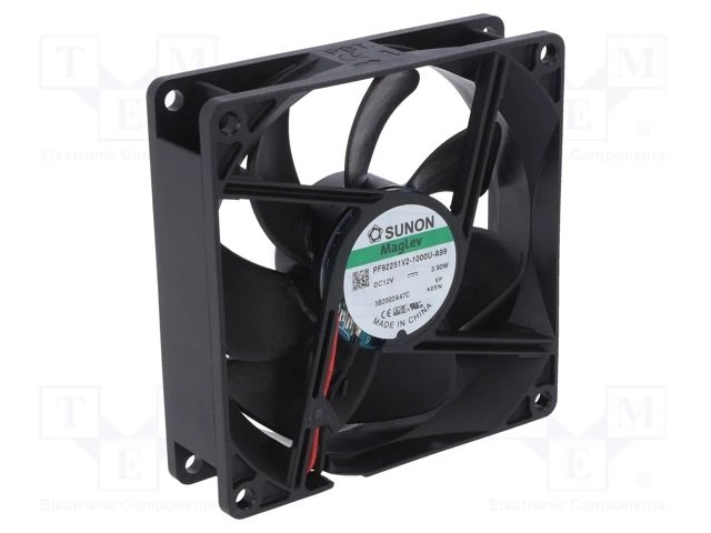 92x92x25mm, DC12V, MagLev, 118.8m3/h, 43.7db, 4200RPM, 3.36W, Ventilators