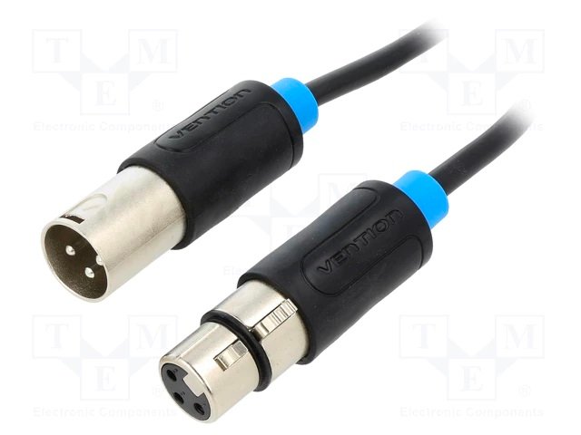 XLR 3pin ligzda/XLR 3pin štekers vads, 2m, VENTION