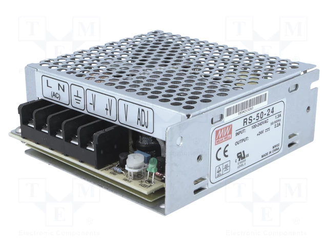 Barošanas bloks 220V=>24V(21.6...28.8VDC), 2.2A, 50W, 99x97x36mm, 0.371kg, modulis