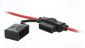 Drošinātāju turētājs, AUTO(19mm, 2mm2, max30A) ar vadiem sarkana krasa, IP66, ar vāku