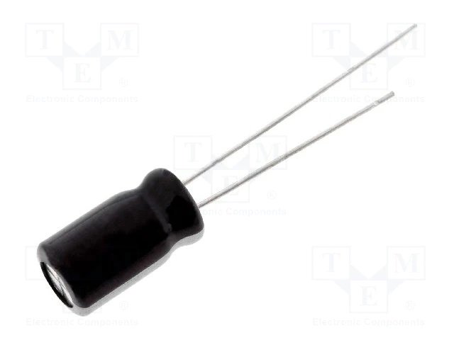 1500/35V 105C, Ø16x25mm, ±20%, Kondensators zemas induktivitātes, 5000h, SAMWHA, ar lokaniem izvadiem