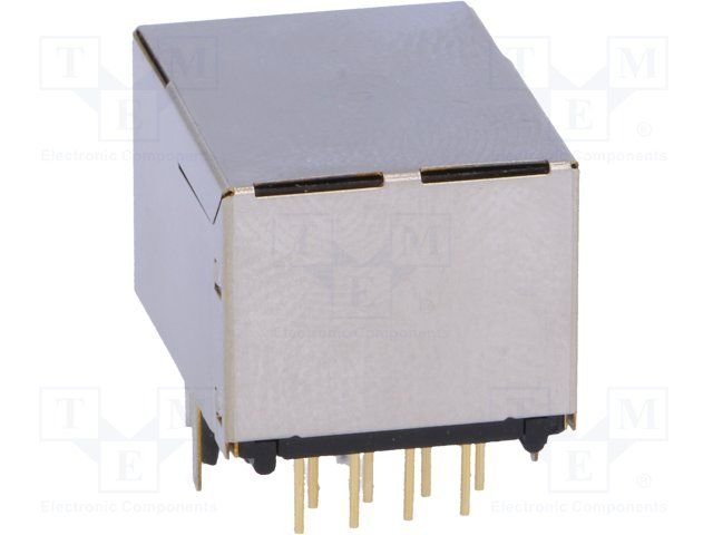 RJ45(8/8) ligzda uz šasijai, ekrānets, 2LED lejā korpusā,THT