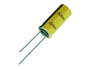 1800/16V, 105C, Ø10x25mm, ±20%, NXH serija, Kondensatori zemas induktivitātes, 18mΩ, 10000h, SamYoung, ar lokaniem izvadiem