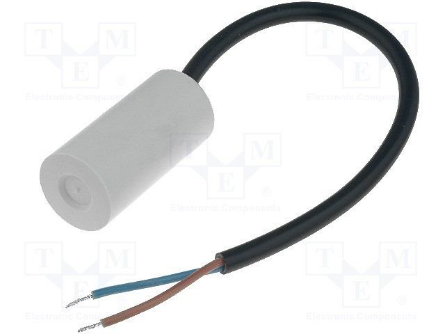 5.0/450V+cable elektromotoru kondensators, ±10%, Ø28x51mm, 10000h