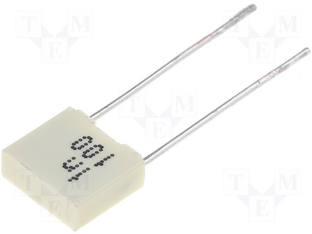 1nF/100VDC, 63VAC, ±10%, plēves, poliefirs kondensators, 5mm, 2.5x6.5x7.2mm, KEMET