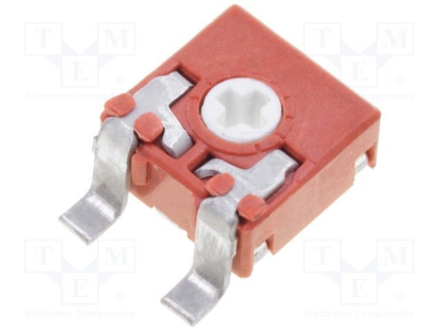 47K SMD pieskaņošais horizontalais rezistors, ±20%, 100VDC, 100mW, 6.5x6.5x3.6mm