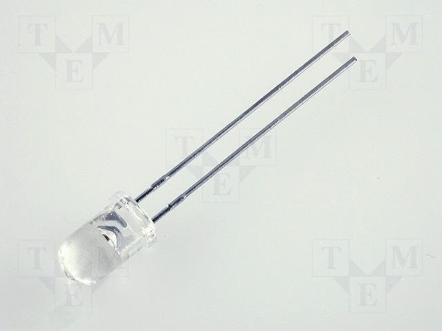 5mm, zaļa, 100...300mcd, 30°, 2.2...2.5V/20mA, 565nm, gaismas diode