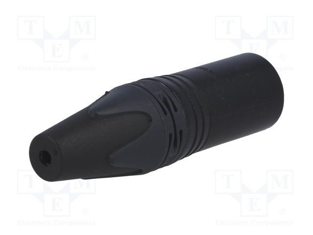 XLR 3PIN, štekers uz vadu, melna krasa, NEUTRIK