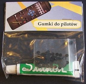 TV PULTS GUMIJU KOMPLEKTS, 100gab. gumiju kontakti un silikonu līme 8g., (Gumki do pilotow)