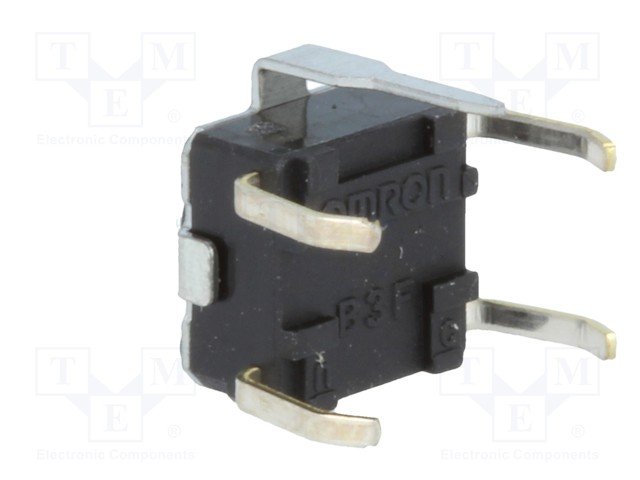 Mikroslēdzejs horizontāls, 6x6x4mm, SPST-NO, OFF-(ON), THT, 0.05A/24VDC, 0.98N, L=1.5mm, ar zeme, OMRON