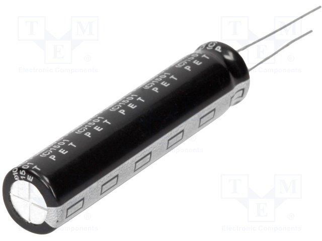 150/250V, 105C, Ø12.5x45mm, ±20%, Kondensators elektrolītisks, 10000h, Elite, ar lokanien izvadiem