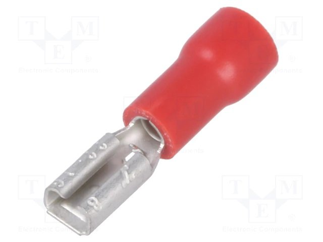 2.8x0.8mm spaile, ligzda, pusatvērta, sarkana krasa, 0.5...1mm2