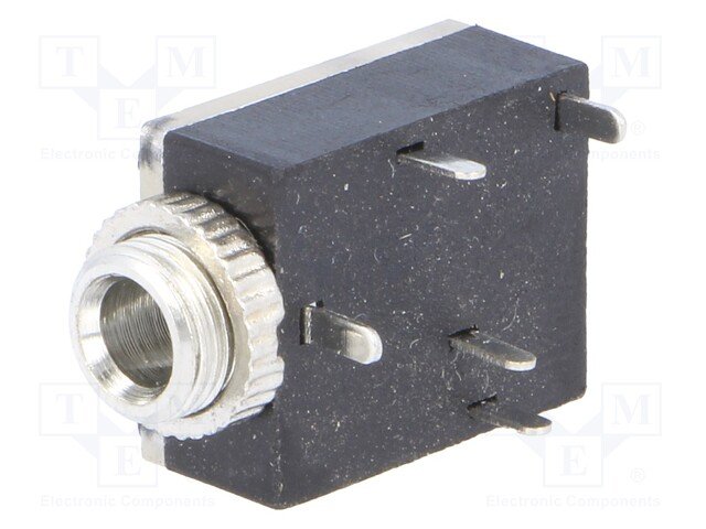 3.5mm ligzda, stereo, plastmasas, uz šasija, skūvajamais M6, 2 x on/off
