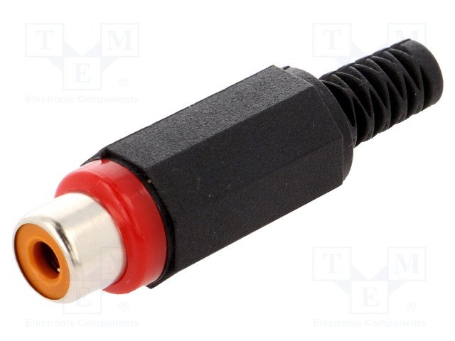 RCA ligzda, plastmasas, taisnais, LUMBERG, sarkana krasa