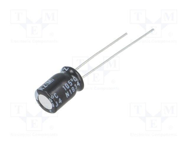 10/16V, 105C, Ø4x7mm, ±20%, Kondensatori Mini, 1000h, PANASONIC, ar lokanien izvadiem