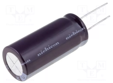 150/100V 105C, Ø12.5x25mm, ±20%, Kondensators elektrolītisks, 7000h, NICHICON, ar lokaniem izvadiem