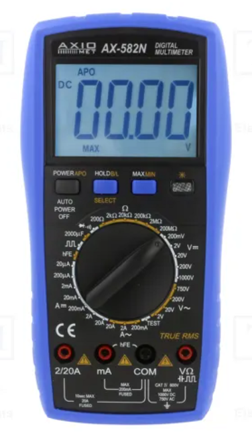 AX-582N Multimetrs (barošana 1 baterija 9V 6F22)