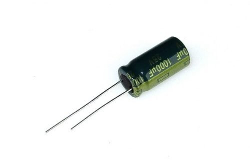 1200/16V, 105C, Ø10x25mm, ±20%, Kondensatori zemas induktivitātes, 2000h, YAGEO, ar lokaniem izvadiem