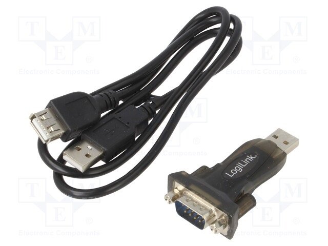 USB-A štekers/rs232 štekers, konverters, adapters+vads, 1.5m