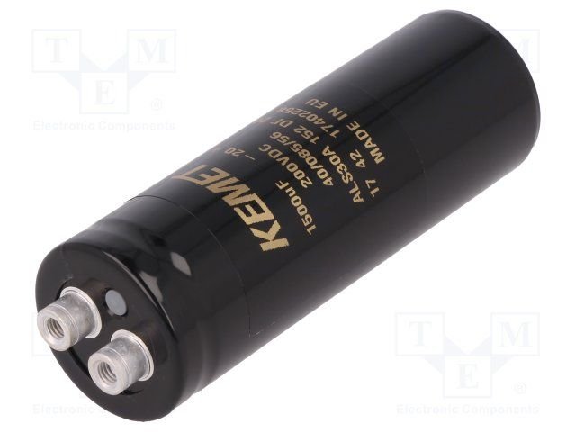 1500/200V, -40...85°C, Ø36x105mm, ±20%, Kondensators elektrolītisks ar klemēm, 11000h, KEMET