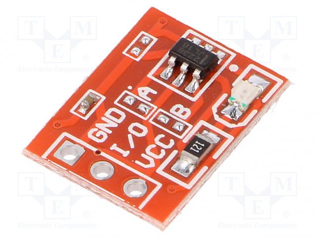 Modulis: kapacitatīvais devējs, TTP223, 2.4...5.5VDC, 15x11mm