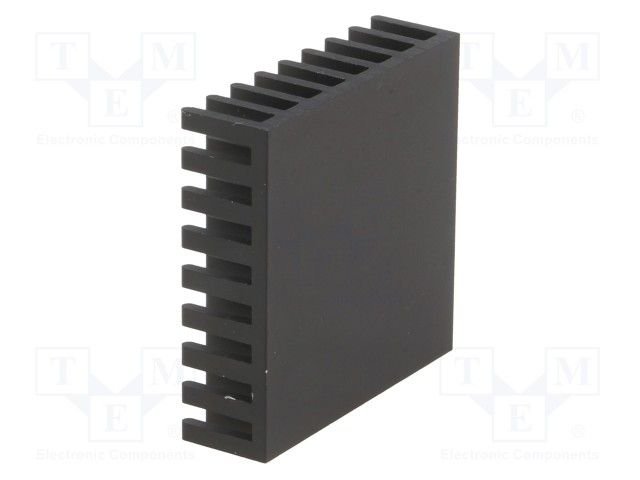 Radiators 19x19x10mm, aluminijs, melna krasa