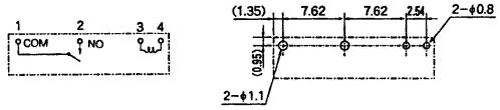 Relejs DC24V, SPST-NO, 5A/250VAC, 5A/30VDC, 4.8kΩ(5mA), viens kontakts uz saslēgšanu, 20.1x5x17.5mm, FUJITSU