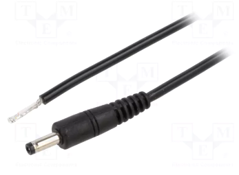 4.0x1.7mm, L=9mm, taisns štekers, 100V/2A, 0.5mm2, apaļš vads 1.5m