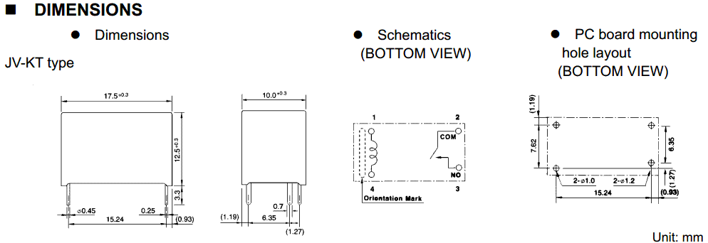 Relejs DC24V, SPST-NO, 5A/250VAC, 5A/30VDC, 2.88kΩ(8.3mA), viens kontakts uz saslēgšanu, 17.5x10x12.5mm, FUJITSU => analogs FRS16NHA-S51-24VDC