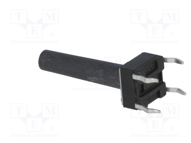 Mikroslēdzejs horizontāls, 6x6x4mm, SPST-NO, OFF-(ON), THT, 0.05A/12VDC, 1.6N, L=15.5mm