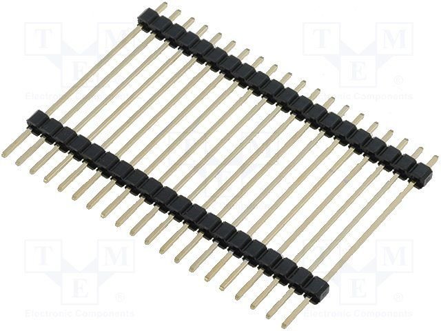 2.54mm 20pin štekers/štekers, starpplates savienotajs 28mm