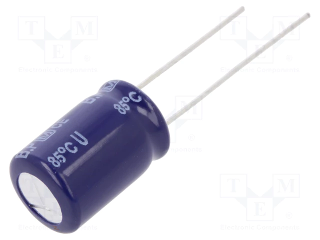 220/25V, 85C, Ø12.5x25mm, ±20%, 2000h, kondensators elektrolitiskais nepolārais II, PANASONIC