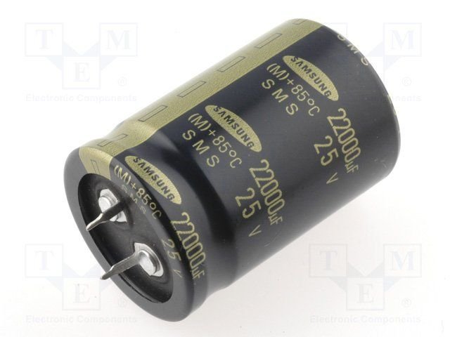 22000/16V, 85C, Ø30x30mm, ±20%, Kondensators elektrolītisks, 2000h, SNAP-IN, SAMWHA