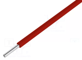 Kabelis montāžas, viensdzislas, Ø=0.255mm, S=0.051mm2, OFC(CU), 300V, absudrabots, sarkana krasa