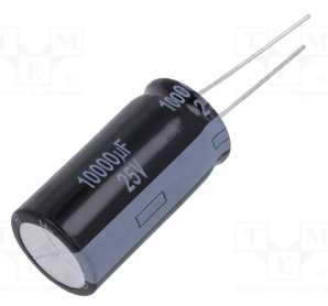 10000/25V, 105C, Ø18x35.5mm, ±20%, Kondensators elektrolītisks, 2000h, PANASONIC, ar lokanien izvadiem