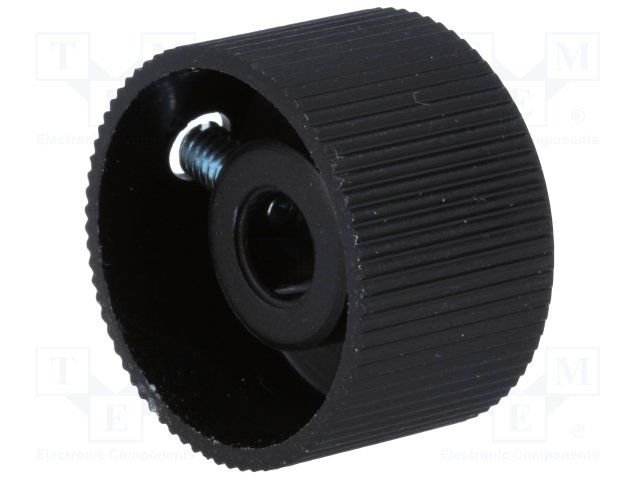 Potenciometru rokturitis Ø24x15mm, alumīnija, melna krasa, Ø6mm, ar skruvi