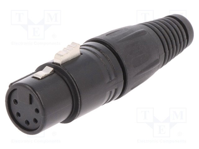 XLR 5PIN, ligzda, vadam, melna krasa, CLIFF