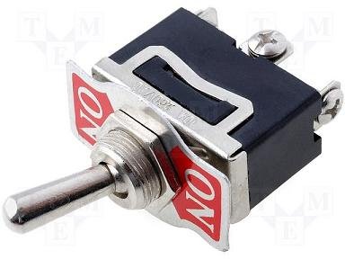 Tumblers, SPDT, ON-ON, 10A/250VAC, skrūvejamas, M12, 29x15.8x19mm, ar fiksaciju