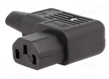 Tikla ligzda, 250VAC, 10A, C13(F), IEC60320, vadam, leņķisks, SCHURTER