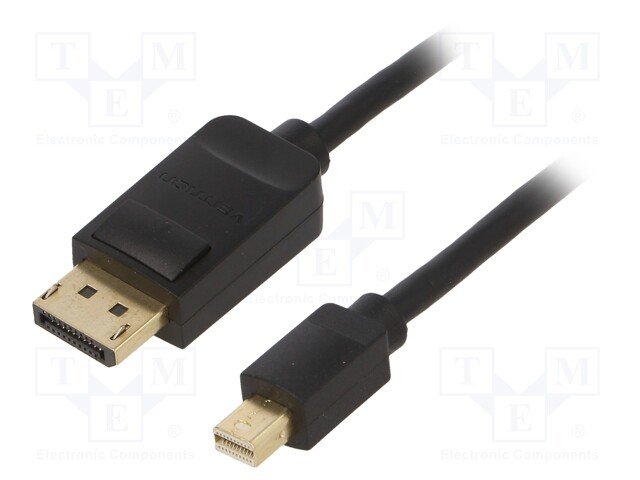 MiniDISPLAYPORT štekers/DISPLAYPORT štekers, Versija 1.2, Vads, VENTION, 1.5m