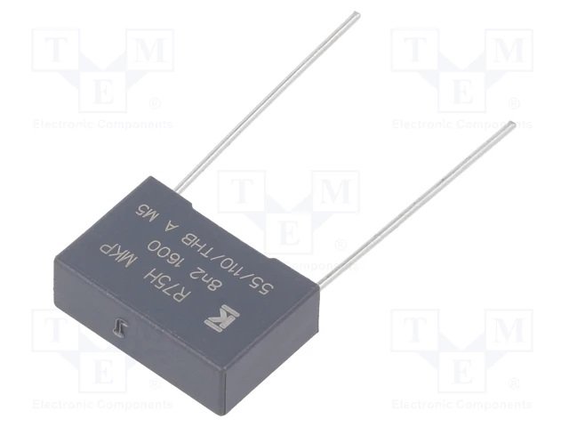 8.2nF/1600VDC, 650VAC, ±5%, polipropilēns kondensātors 15mm, 18x6x12mm, KEMET