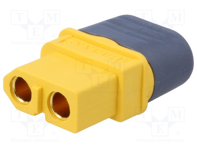 2Pin, XT60, "mama", 500V, 30A, 12AWG, lodejama vadam, ar aizmugures vāku