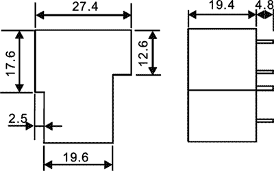 Relejs DC24V, SPDT, 30A/240VAC, 20A/30VDC, 660Ω(36mA), viens kontakts uz pārslēgšanu, RAYEX ELECTRONICS