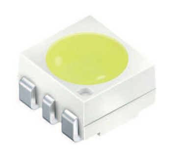 Gaismas diode SMD, aukstā balts, 5600K, 3428(PLCC6), 3.5x2.8x1.7mm, 24.2-37.8lm, 2.9...4.1V/140mA, PLCC6
