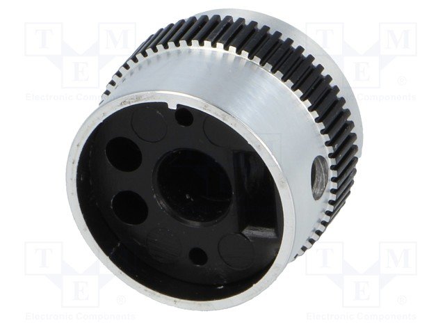 Potenciometru rokturitis Ø20x15mm, alumīnija/plastmasa, sudraba krasa, Ø6mm, ar skrūvi